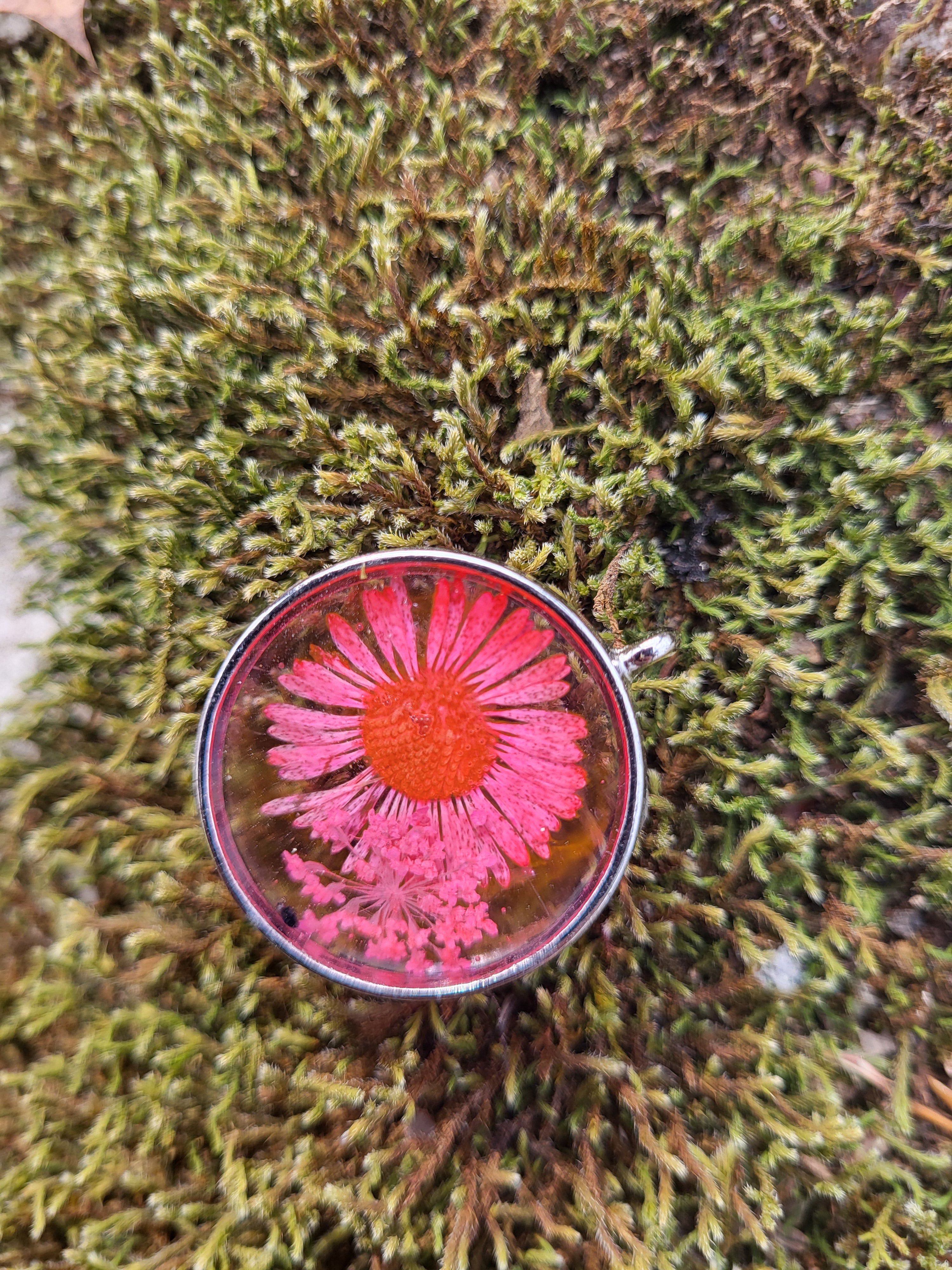 Pink flower pendant